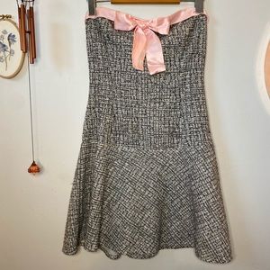 Y2K strapless drop waist dress